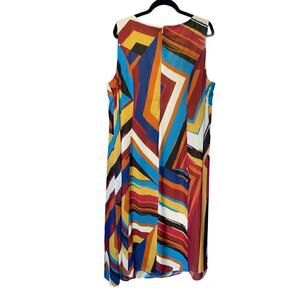 Ashro Sleeveless Dress with geometric color block design.  Size 20W